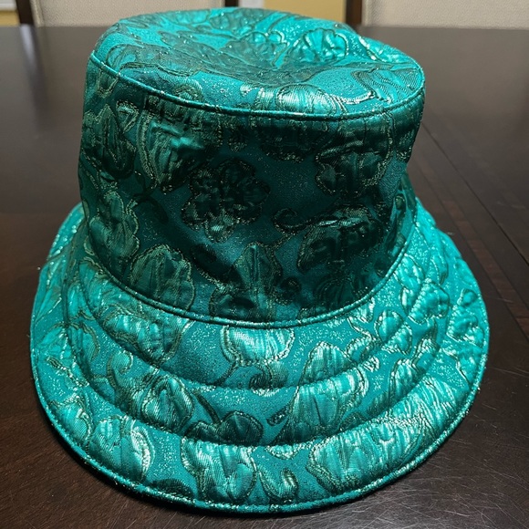 New Gucci GG Supreme Logo Green Floral Double Sided Bucket Hat Size L - Picture 15 of 16